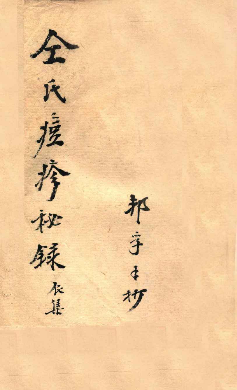 仝氏家藏痘疹秘录  辰集